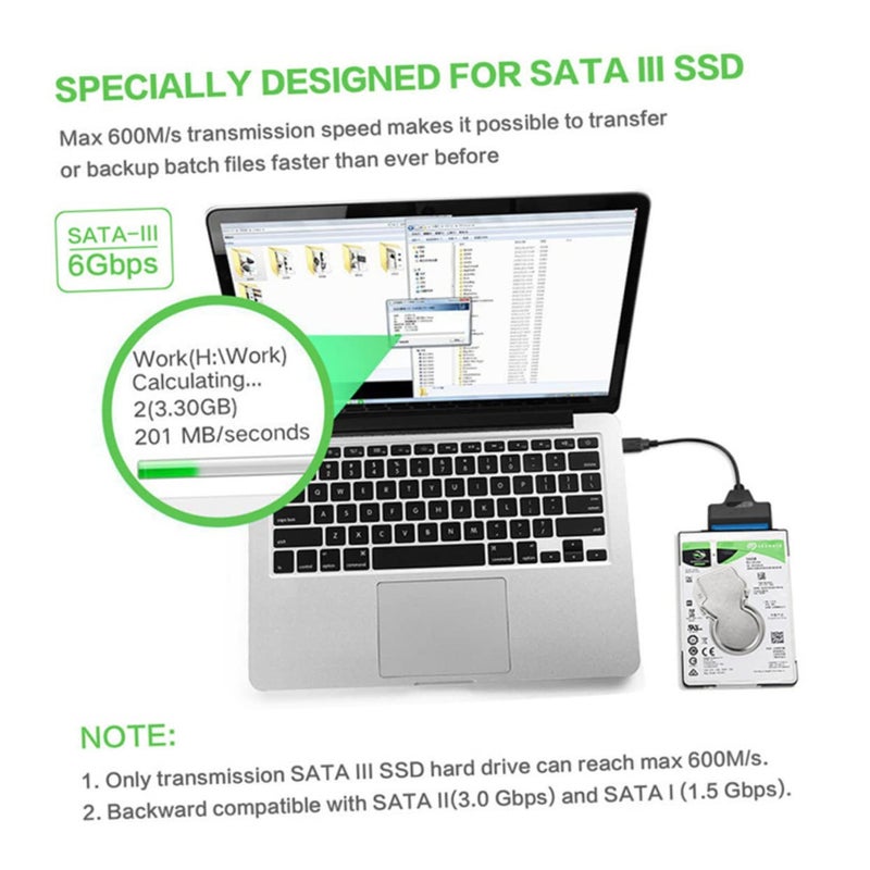 USB 3.0 to USB A Hard Drive Cable with LED Indicator Quick Stable Data Transfer - Image 4